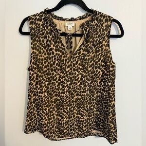 J. Crew Women's Animal Print Blouse - Black and Tan